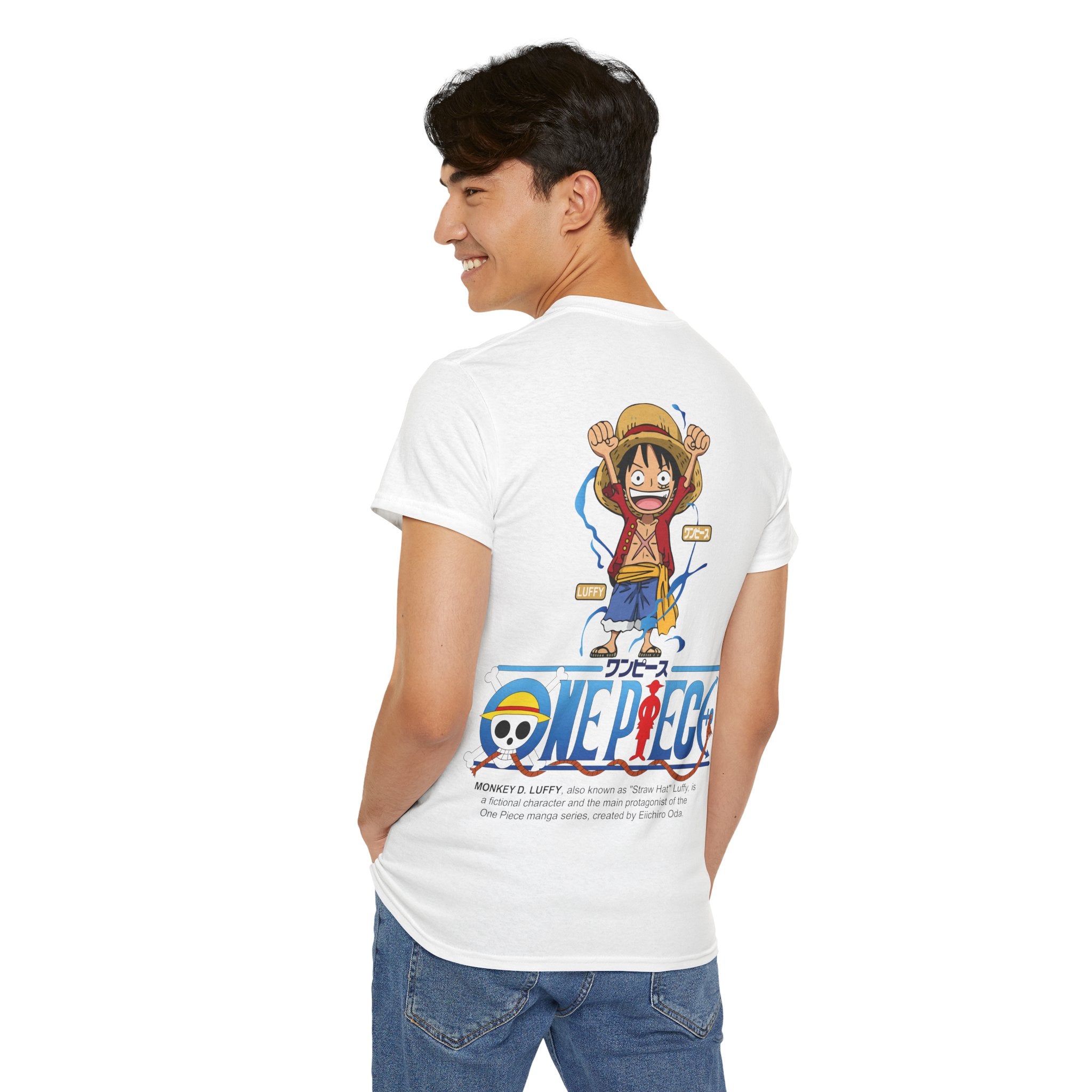 One Piece Graphic T-Shirt – Luffy & Straw Hat Logo Anime Tee