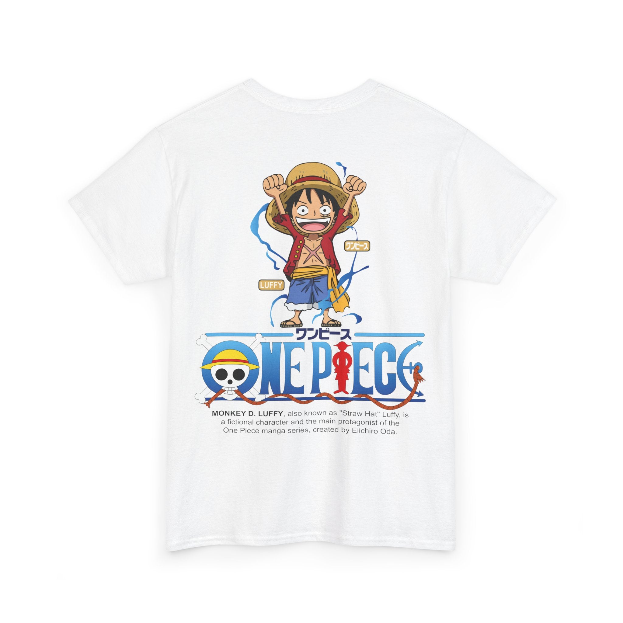 One Piece Graphic T-Shirt – Luffy & Straw Hat Logo Anime Tee
