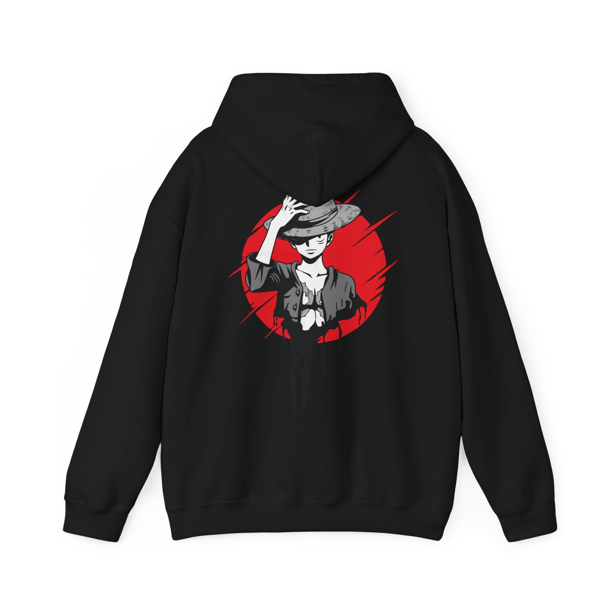 ONE PIECE LUFFY - Hoodie with Red Sun Back Print