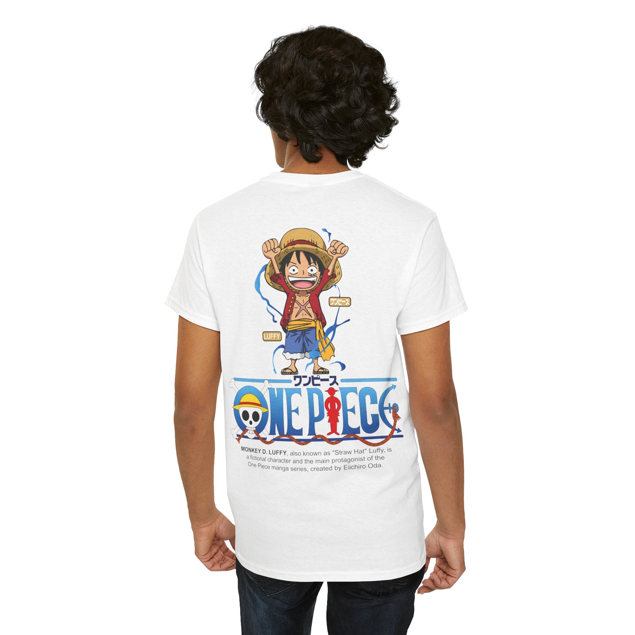 One Piece Graphic T-Shirt – Luffy & Straw Hat Logo Anime Tee
