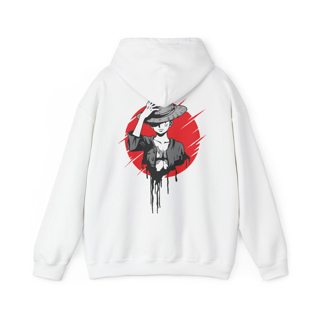 ONE PIECE LUFFY - Hoodie with Red Sun Back Print