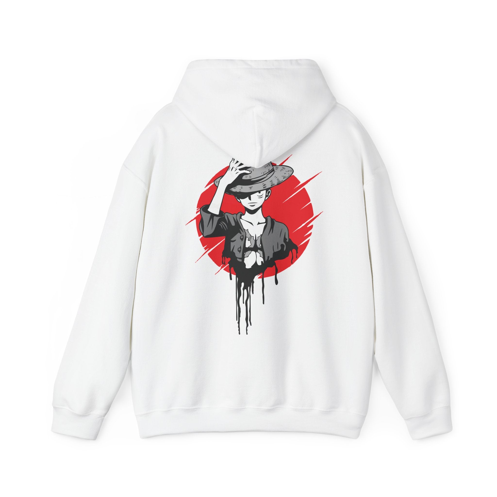 ONE PIECE LUFFY - Hoodie with Red Sun Back Print